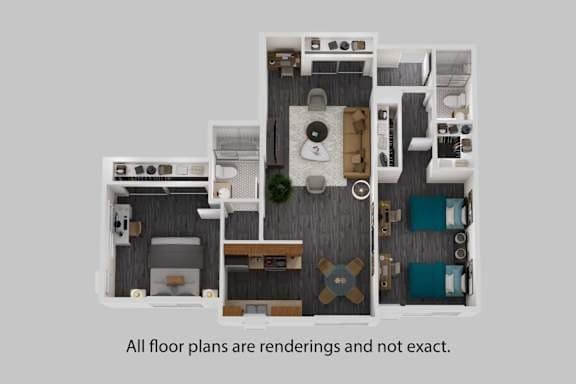 USC附近 2611 S Portland St Apt 0211 两室两卫
